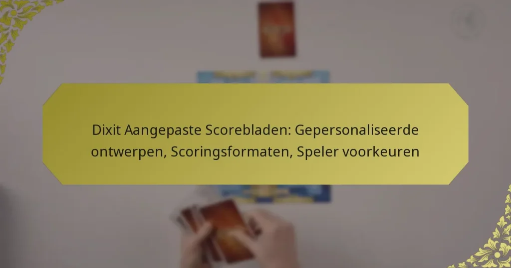 Dixit Aangepaste Scorebladen: Gepersonaliseerde ontwerpen, Scoringsformaten, Speler voorkeuren