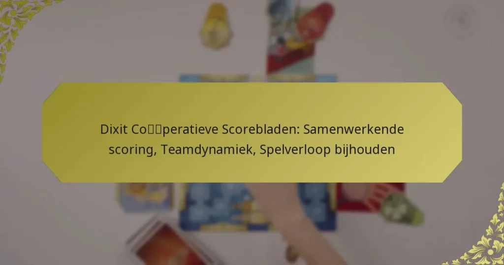 Dixit Coöperatieve Scorebladen: Samenwerkende scoring, Teamdynamiek, Spelverloop bijhouden
