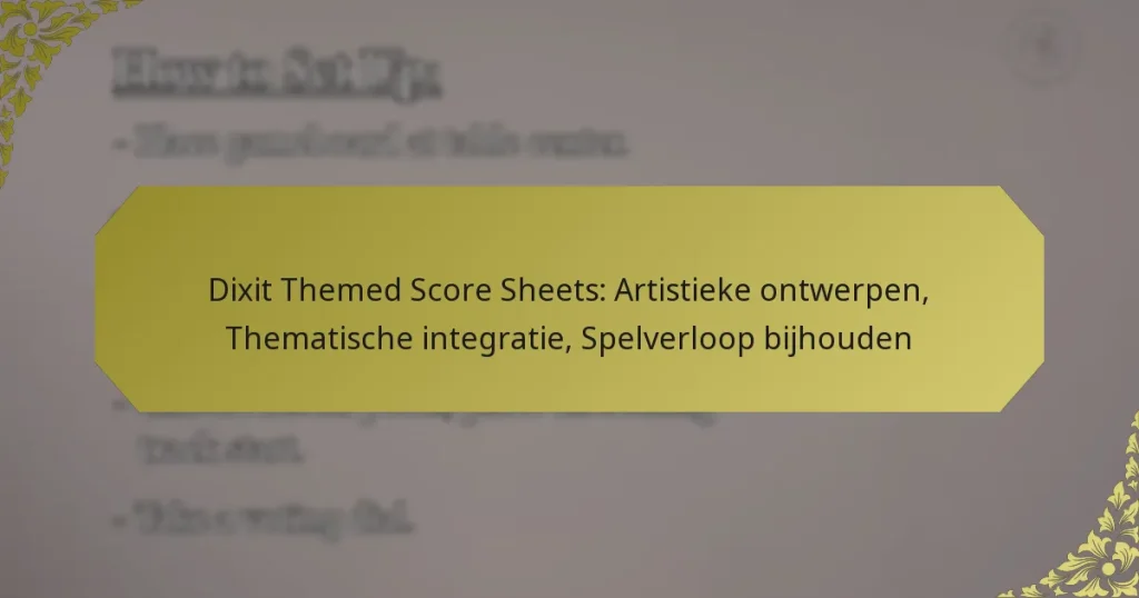 Dixit Themed Score Sheets: Artistieke ontwerpen, Thematische integratie, Spelverloop bijhouden